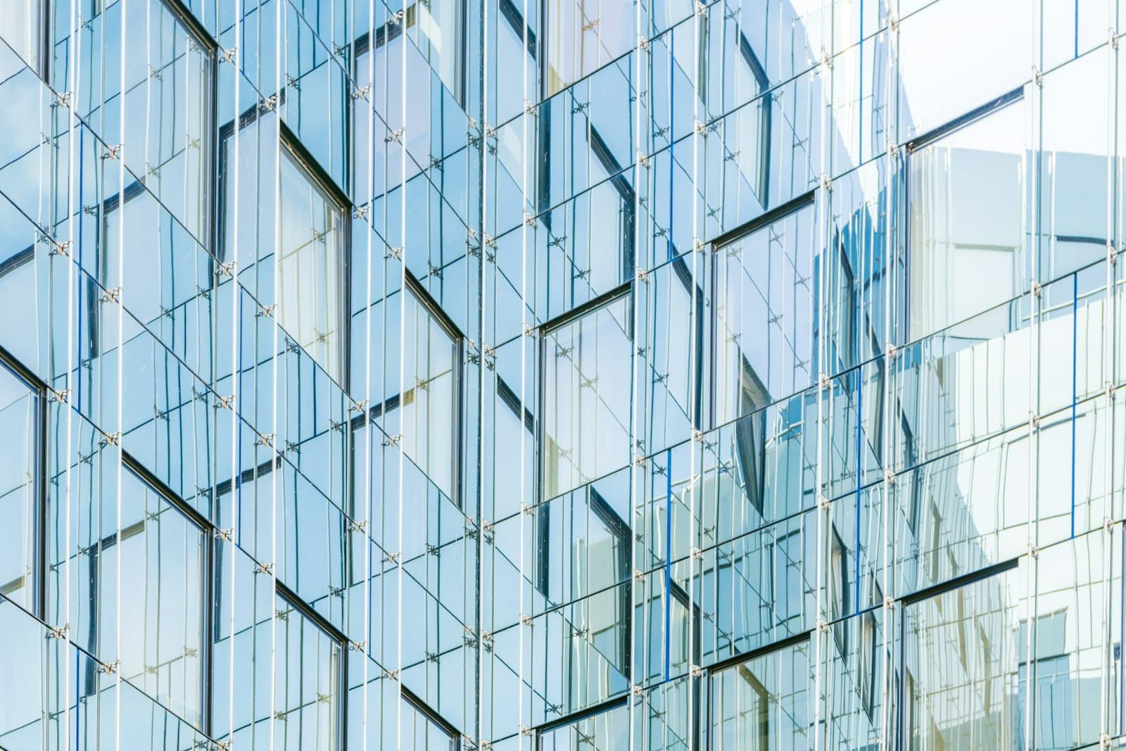 A glass office tower